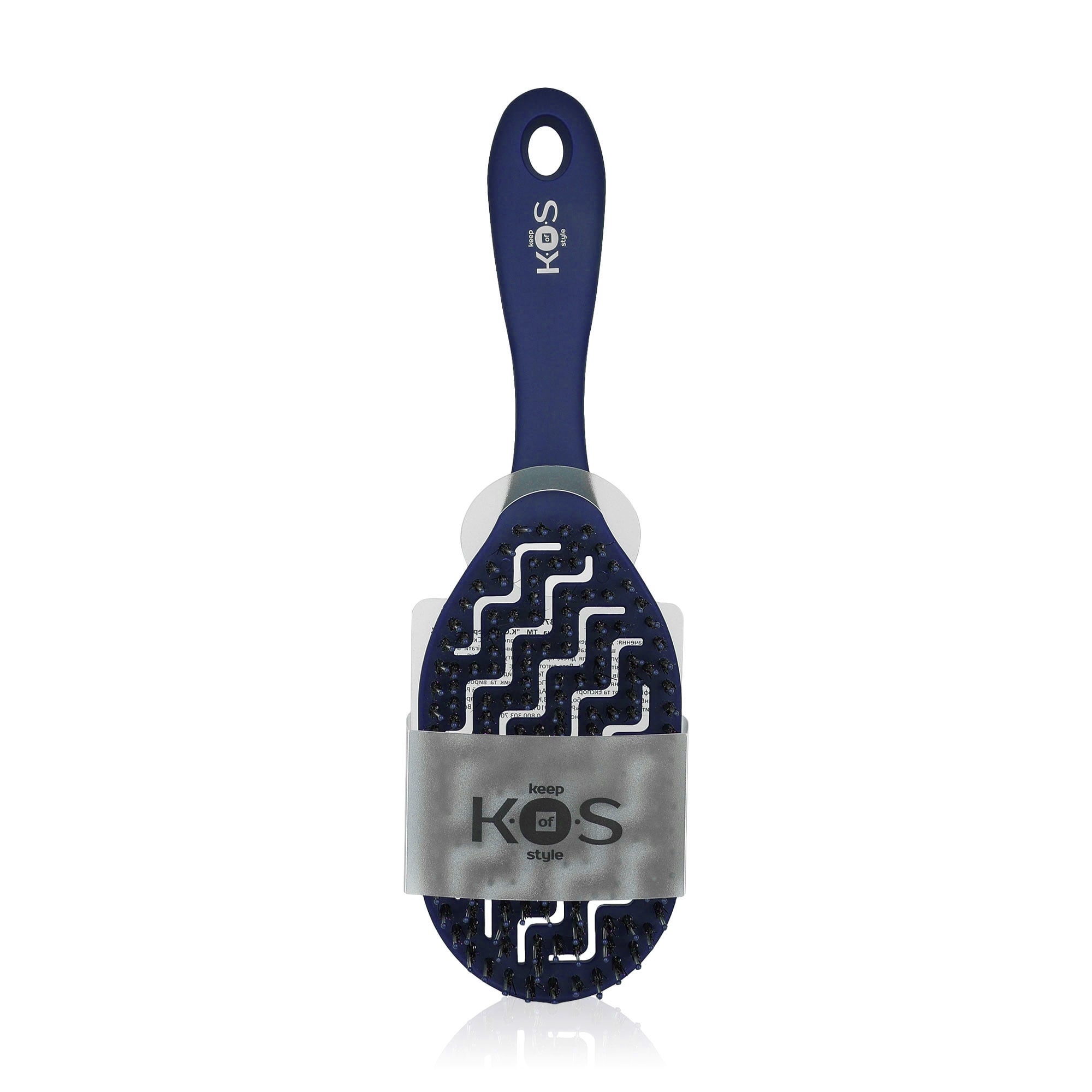 Масажна щітка для волосся K.O.S продувна, комбінована, синя, 1 шт